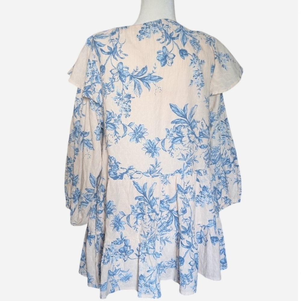 Pre-owned Free People White and Blue Dress - Picture 3 of 14